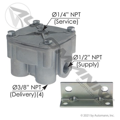 #ad 170.065104 R12 Type Relay Valve R12V Type Relay Valve 4PSI Crack Pressure 3 $89.00