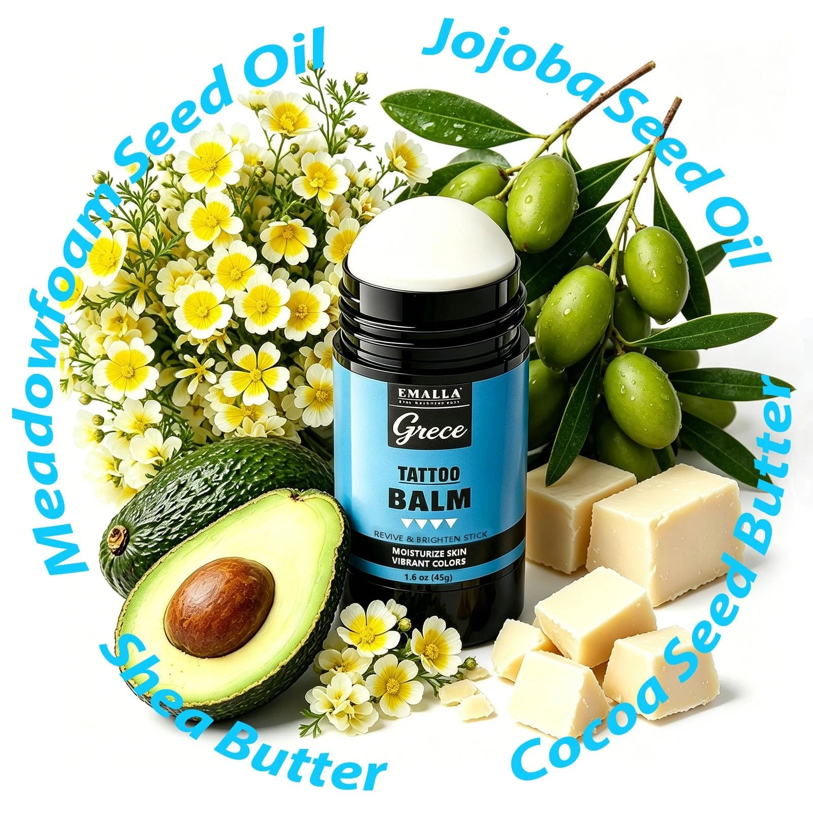 Tattoo Aftercare Butter Balm 1.6 oz Moisturizer Brightener Color Enhance Cream image 3