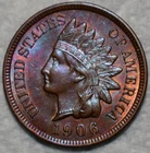 Uncirculated 1906 Indian Head Cent, Well-Struck specimen.