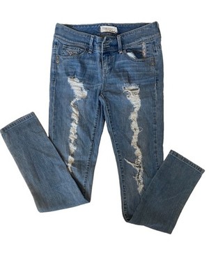 Young & Faded Jeans Juniors size 3 The Hipster Skinny Distressed Stretch (27x32)