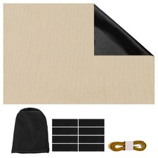 1 Set Portable Blackout Curtains 59" x 39" Thermal Window Drapes, Cream-colored