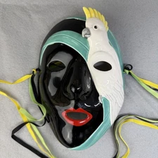 Vintage Vandor Pelzman Designs Ceramic Wall Mask Cockatoo Parrot 1985 Japan