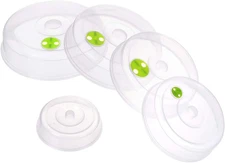 Set of 5 Microwave Plate Covers with Adjustable Steam Vents; Microwave Splatter 