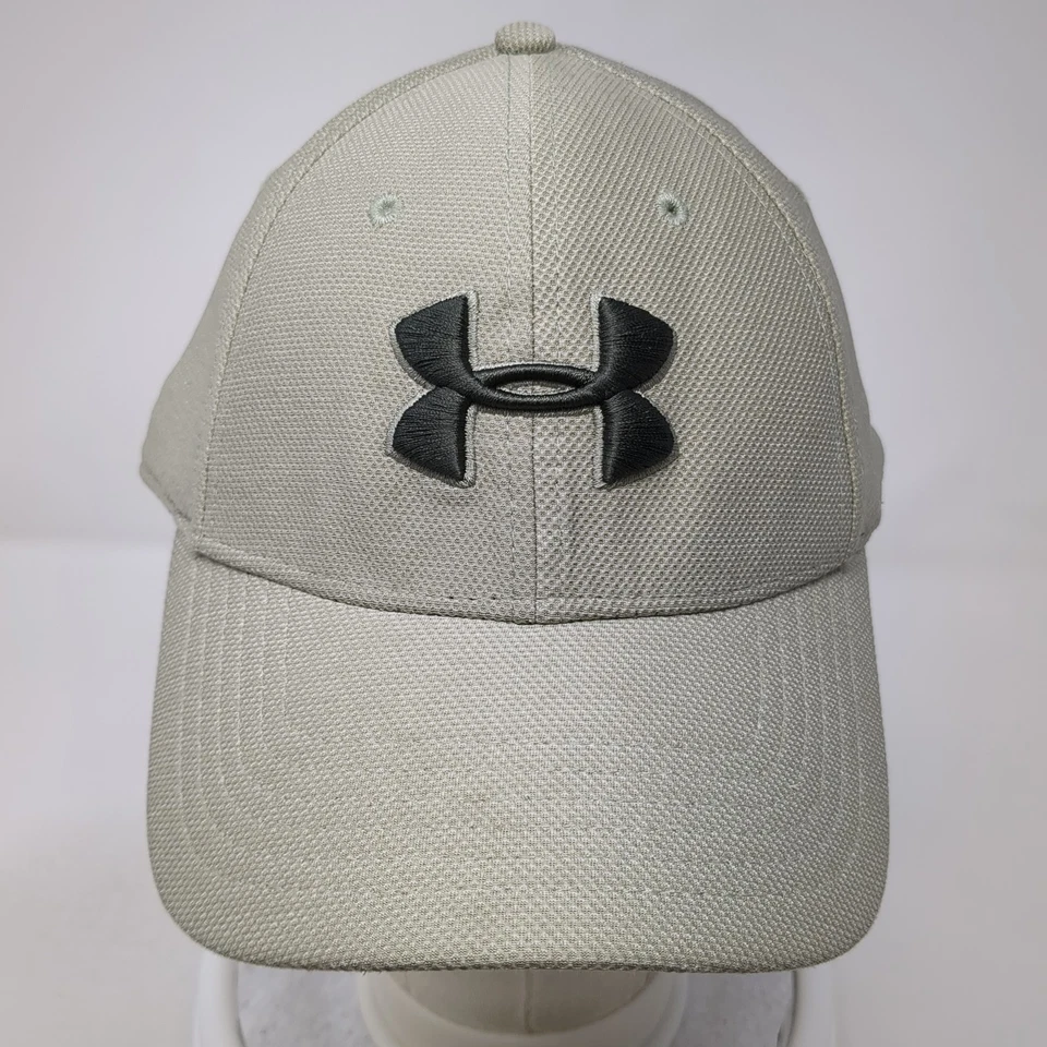 Under Armour Fitted Baseball Cap Beige XL Embroidered Vented Holes Classic Fit - Image 2 of 4