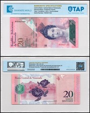 Venezuela 20 Bolivar Fuerte, 2011, P-91e, UNC, Authenticated