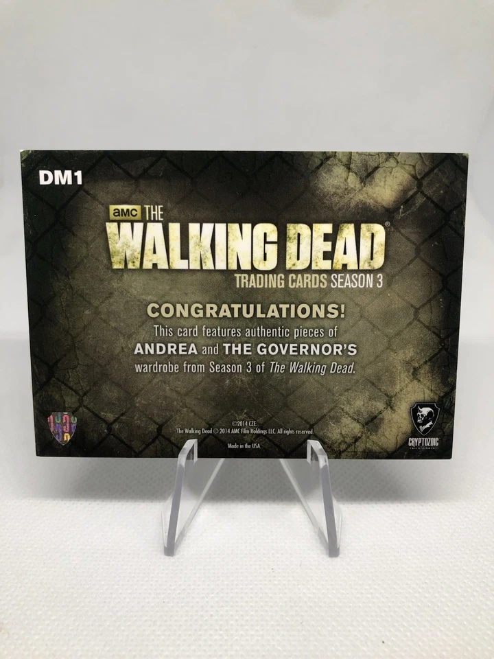 The Walking Dead Season 3 Part 2 Dual Wardrobe Card DM1 Andrea & The Governor - Image 2 of 4