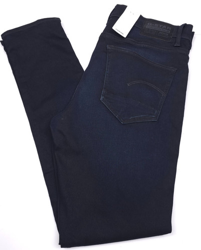 G-Star Raw Slander R 3301 Jeans Mens 34 X 32 Slim Fit Dark Aged Blue Button Fly