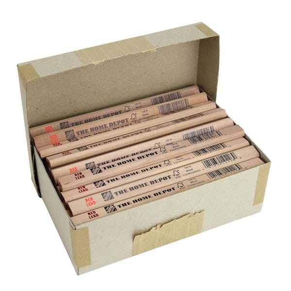 Red Lead FSC 100% Carpenter Pencil Bulk 72-Pack Boxed Wood M