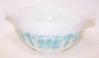 Vintage Pyrex Amish Butterprint  Turquoise White Cinderella Bowl 441 1-1/2 Pint
