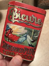 Antique Epicure Tobacco Pocket Tin Early Americana Advertising Empty Great Find