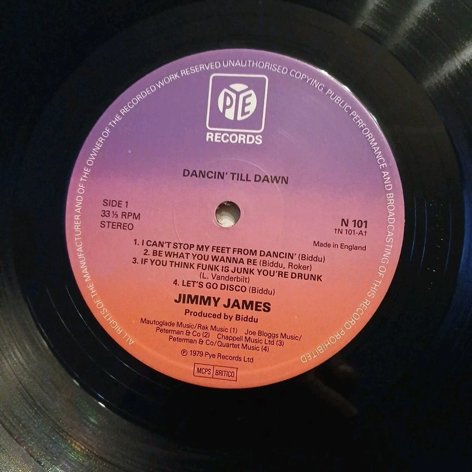 JIMMY JAMES: DANCING TILL DAWN VINYL ALBUM LP (ORIGINAL 1979) FREE UK DELIVERY - Imagem 4 de 4
