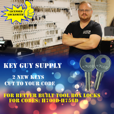 H700D-H756D Replacement keys for Better Built Tool Box Locks, Cut to your Code.