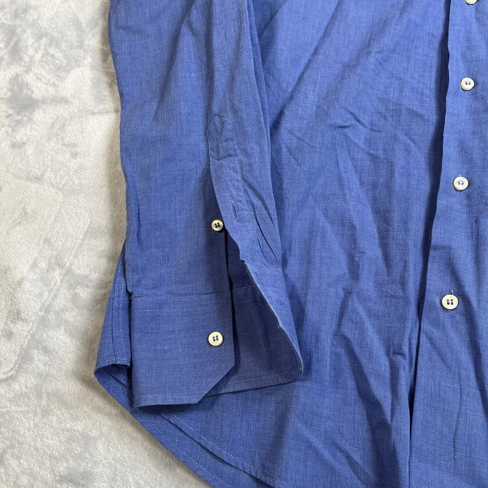 Camisa masculina Missoni cinza etiqueta algodão colarinho botão azul 16 41 preparação de luxo - Imagem 2 de 4