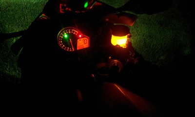 1 Orange LED Motorcycle Gleam Street Bike Light Brake Projector Turn demon eye 1 Orange LED Motorcycle Gleam Street Bike Light Brake Projector Turn demon eye