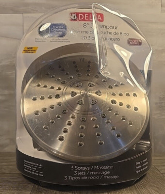 Delta Downpour 75352SN 2.5 GPM Contemporary 8'' Wide Multi-Spray Shower Head