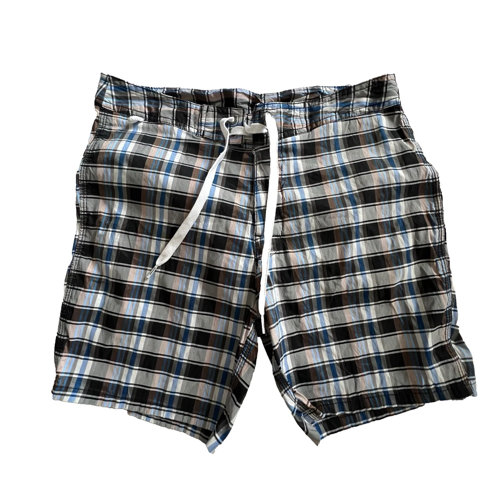 Sundek Swim Trunks Mens 30 Black Plaid Board Shorts Beach Pool Vacation Resort - Image 2 of 4