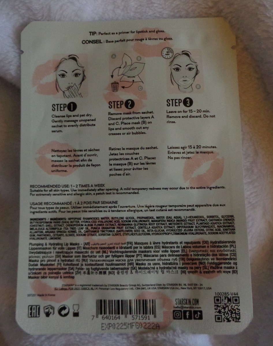 STARSKIN DREAMKISS Lippenmaske – Aufpolsternd, Feuchtigkeitsspendend, Aus Bio-Zellulose