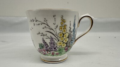 Tuscan Mini China Cup Only  Multicolor Flowers Gold Trim England