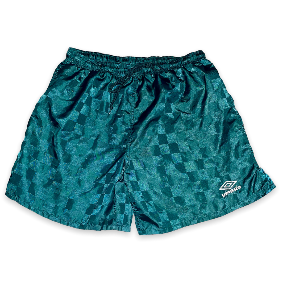 Vintage 90s Umbro Checkered Soccer Shorts Nylon Satin Silky Vintage 90s Umbro Checkered Soccer Shorts Nylon Satin Silky