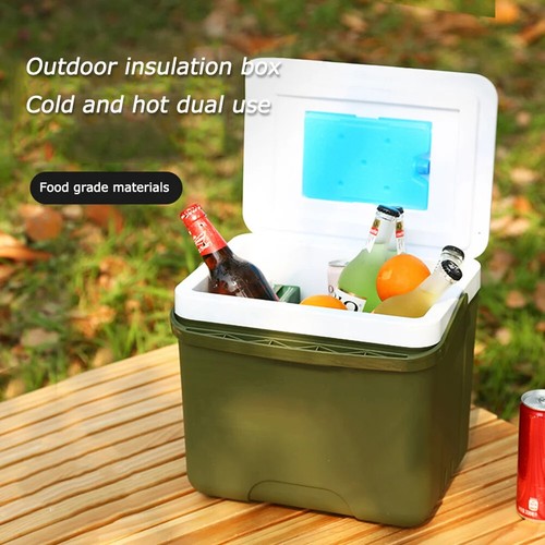 Green 6/13L Cool Box Large Portable Insulated Camping Travel Picnic Food Cooler - Picture 4 of 10