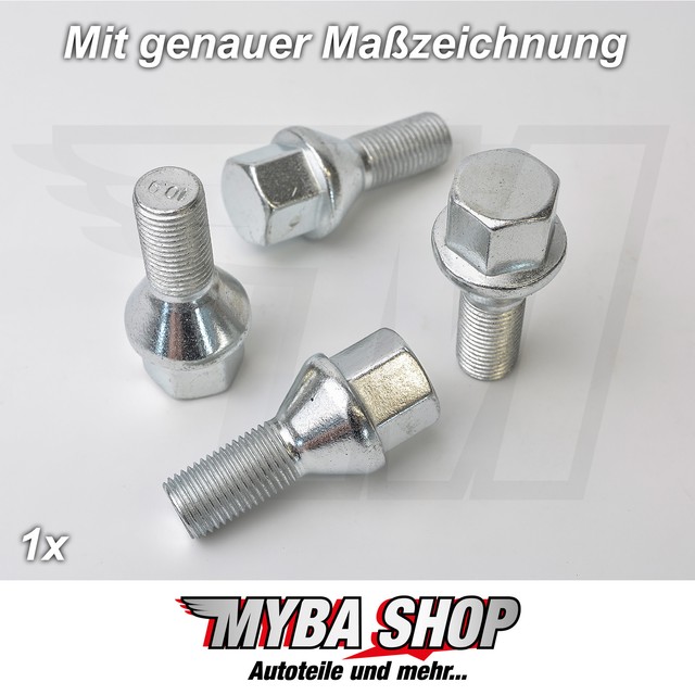 1x Wheel Bolt M12 X 1,25 x 22 Rims For Alfa Romeo Fiat Lancia Ford