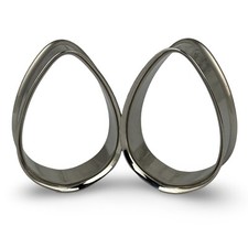 Pair of Steel Double Flare TEARDROP Tunnels PS-258 set gauges plugs PICK SIZE