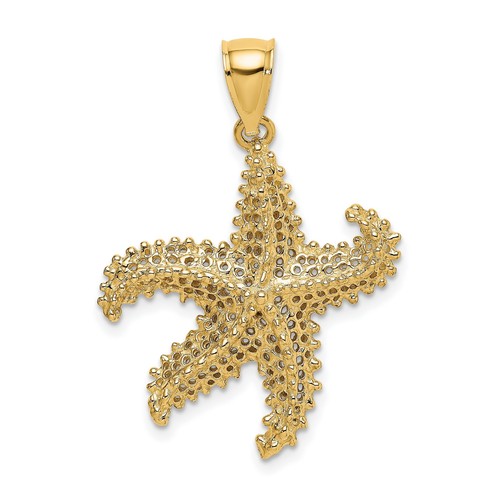 Pretty 14k Yellow Gold Starfish Pendant – 16mm Solid Casted Charm, Perfect For Everyday Or Gifting