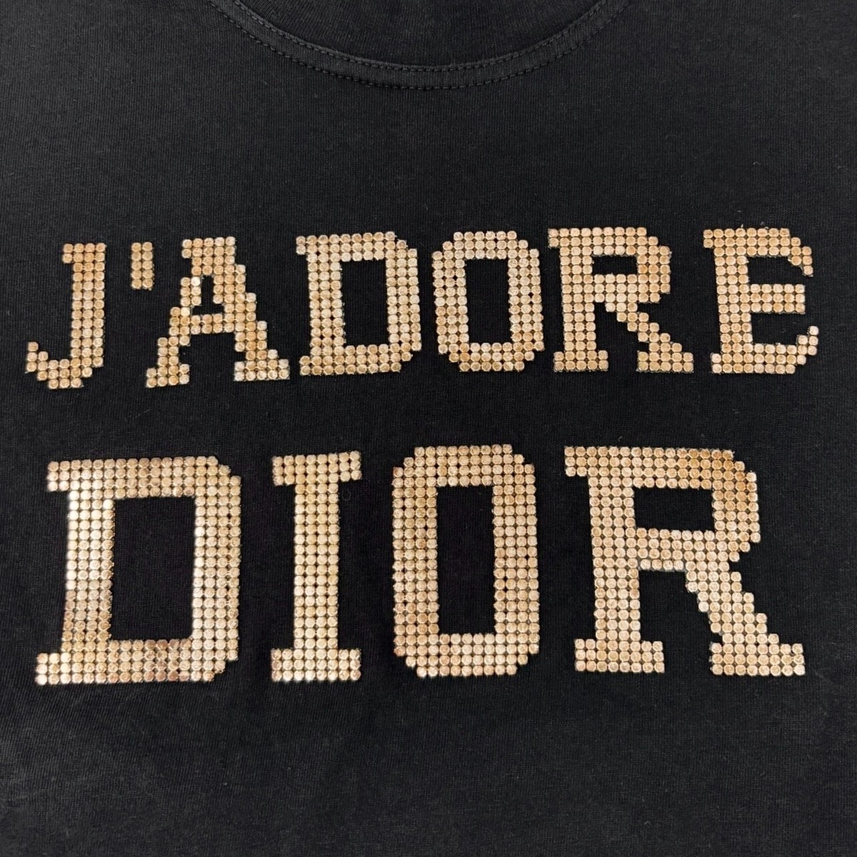 Christian Dior Vintage 2003 J'ADORE Big Logo T-shirt Top #36 Studs
