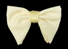 Vintage Light Yellow Bow Tie 1970's Oversized Large Clip On Free Shipping