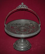 Antique Silver Plate Pedestal Compote 1492 Simpson Hall Miller  1880's Victorian