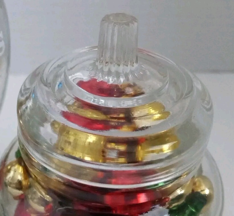 Vintage Glass Jar Trio with Miniature Glass Ball Ornaments Lot Holiday