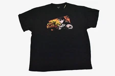 Brisco Brands Mens Street Fighter Ryu Profile Black Shirt NWT XL