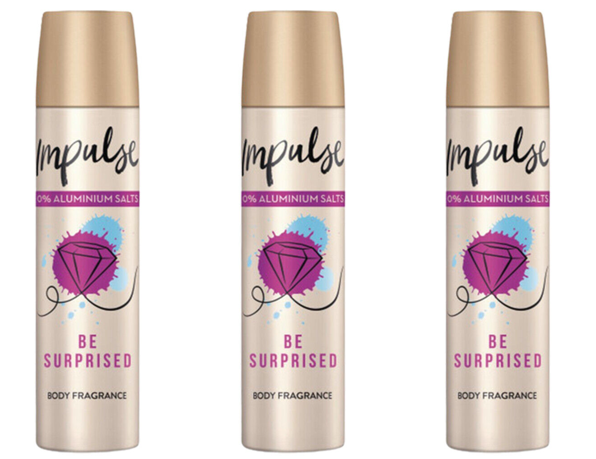 Impulse Ladies Deodorant Body Spray Be Surprised 75ml x
