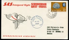 BARBADOS: (10886) FIRST FLIGHT TO SWEDEN CARD