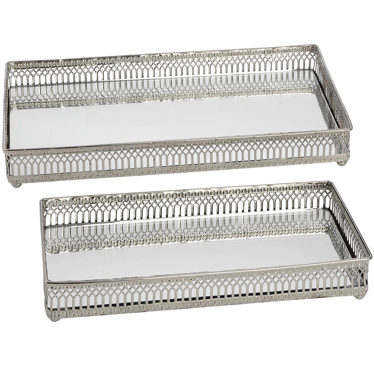 Nickel plated on sale metal serving tray