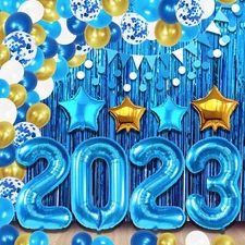 KatchOn, Blue and Gold Graduation Decorations 2024 Set - Giant Pack of 144, G...