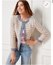 Talbots Denim Trim Lovely Tweed Jacket - Misses 12 - NWT