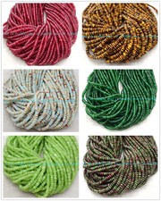 Classic 2x4mm Genuine Natural Multicolor Rondelle Gemstone Loose Beads 15 In AAA