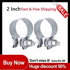 New 2PCS 2" Inch T409 Stainless Steel Narrow Band Exhaust Clamp Seal Band 2in US