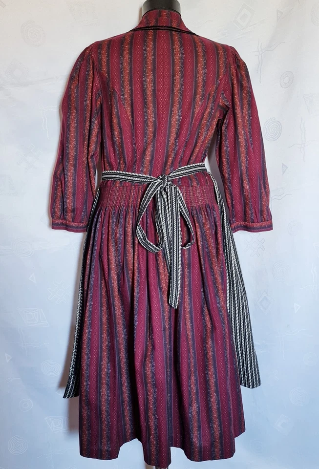VESTIDO VINTAGE DISTLER TRACHTEN TIROL OKTOBERFEST DIRNDL RAYAS MUJER: EE. UU. 16/EU44 Foto 3 de 4