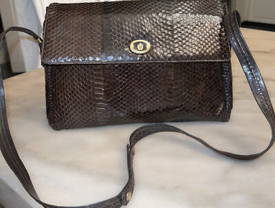 IL punto Rosso Python Snake Skin Bag Made In Italy VINTAGE