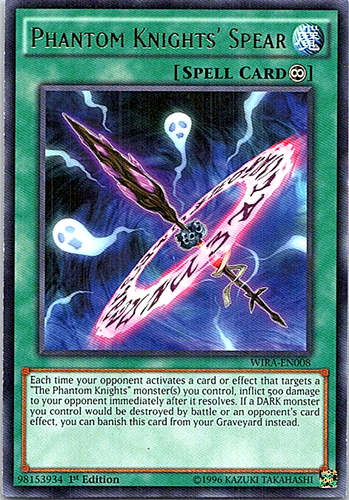 Phantom Knights' Spear WIRA-EN008 Yu-Gi-Oh! Card Light Play 1st Edition - Picture 1 of 1