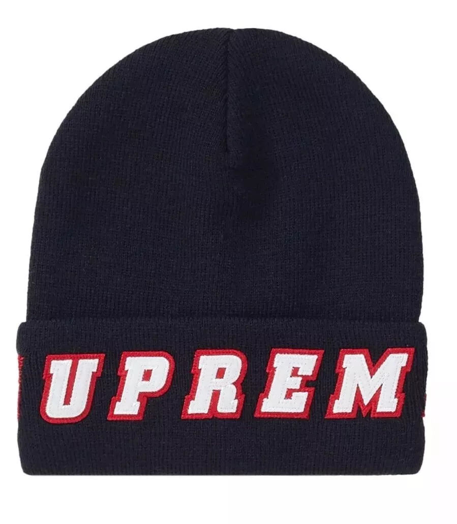 Bonnet logo feutre suprême noir rouge SS19 neuf avec étiquette