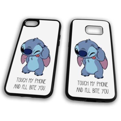 Touch My Phone And I Ll Bite You Lilo Stitch Experiment Clip Phone Case Cover Ebay
