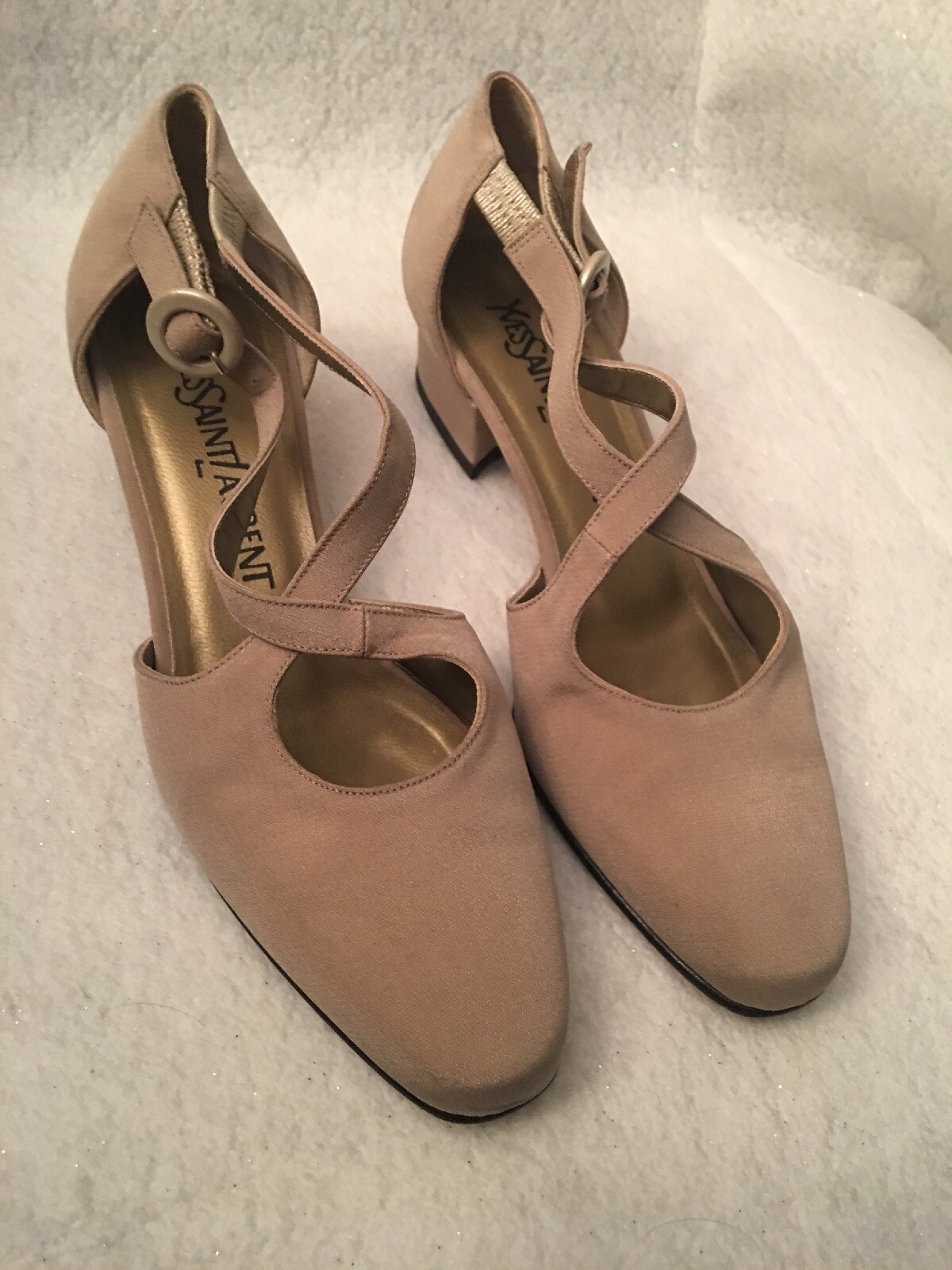 Scarpe sandali vintage YSL Yves Saint Laurent NUOVE cinturini in pelle taglia 6 M