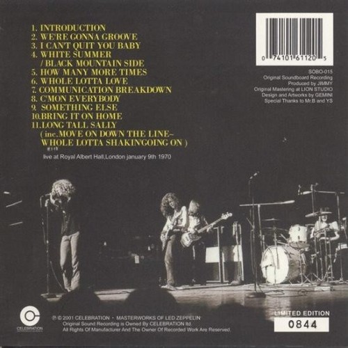 LED ZEPPELIN / ROYAL ALBERT HALL 1970 (PAPEL 1CD) - Imagen 2 de 5