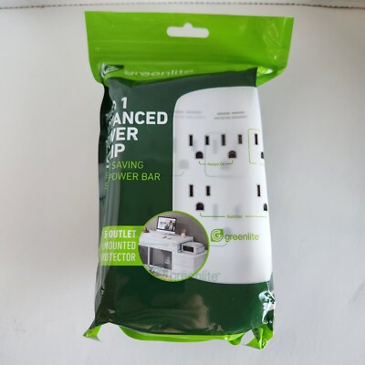Greenlite 5 Outlet Advanced Power Strip Tier 1 Wall Mount Smart Surge Protector