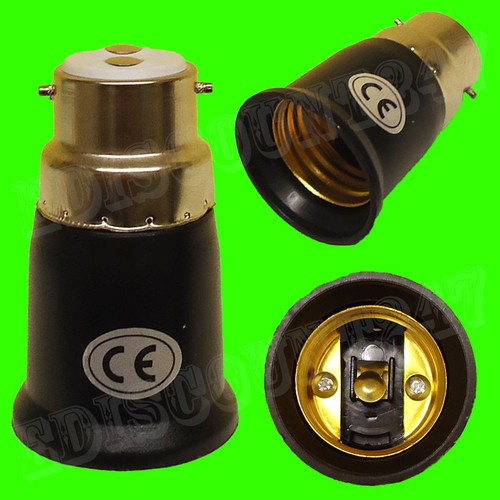 BC B22 to Edison ES E27 BLACK Adaptor Socket Converter Holder