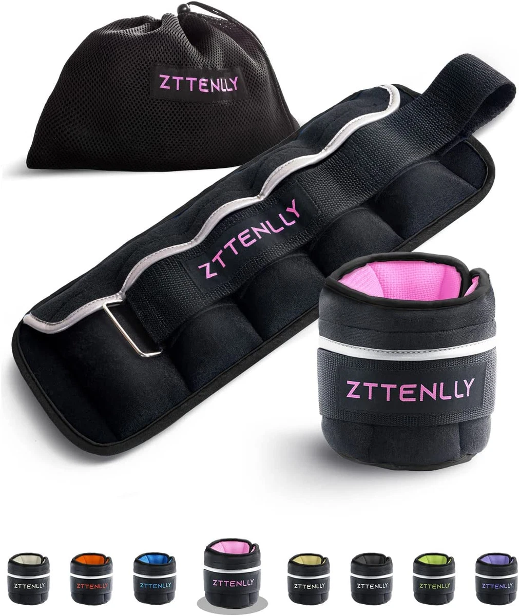 Adjustable Ankle Weights 1 to 2 5 10 20 LBS Pair with Carry Bag
