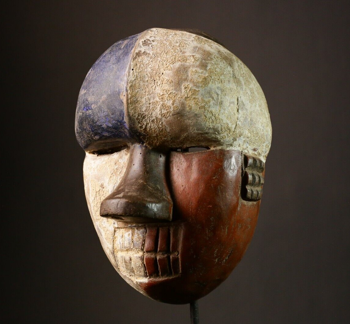 Lega 木製マスク アフリカンアート Vintage African Tribal Mask - Lega Wooden Face Art with Clean